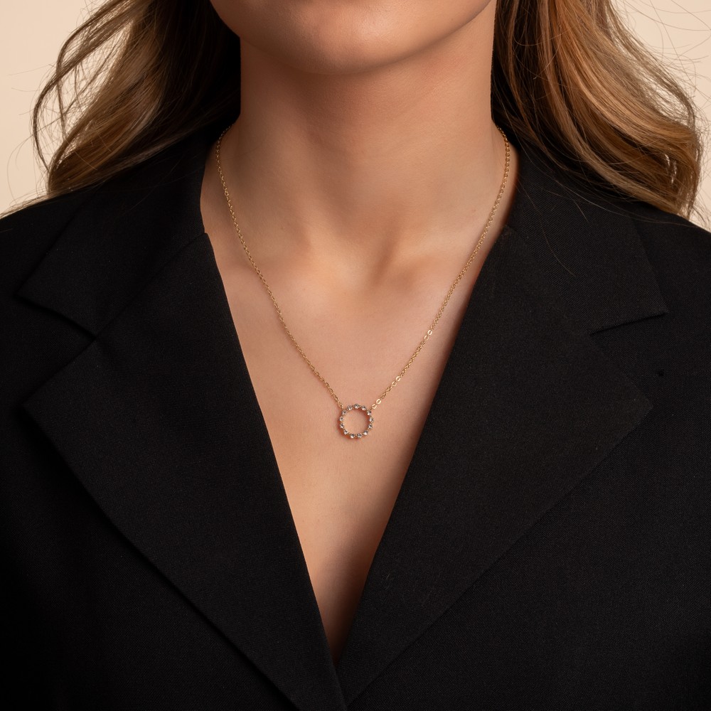 Sprinkles circle pendant neck 45 - g/clear